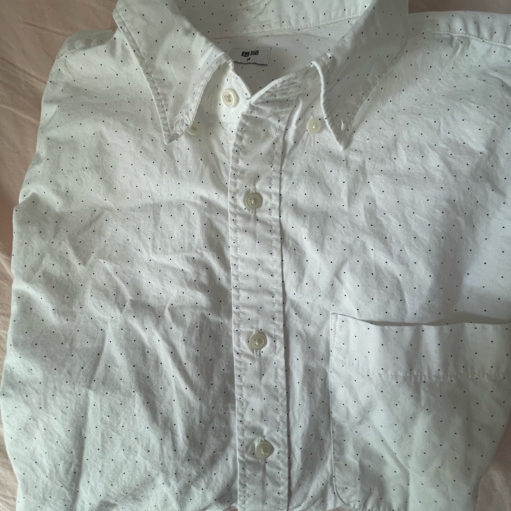 Uniqlo White Shirt with Dots